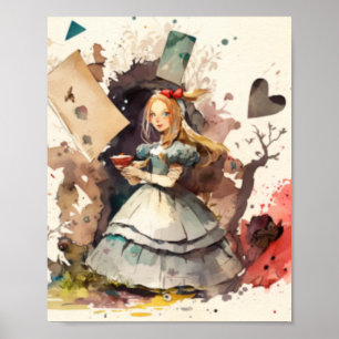 Collage Vintag Chic Alice im Wunderland Poster