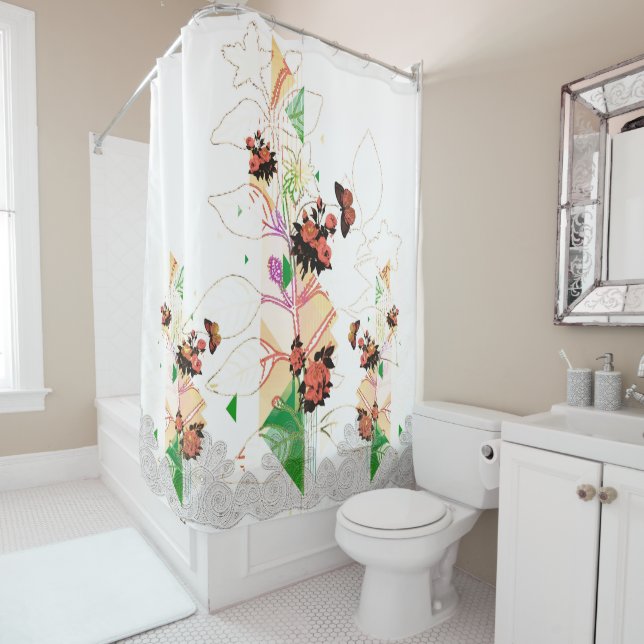 Collage Vintag Duschvorhang (Beispiel)