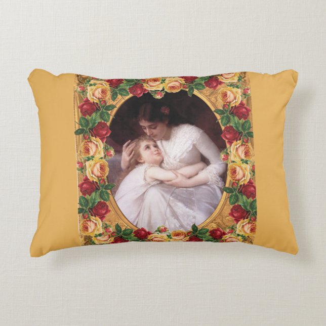 Collage Vintag Retro mit Spitzen und Blume Dekokissen (Vorderseite)