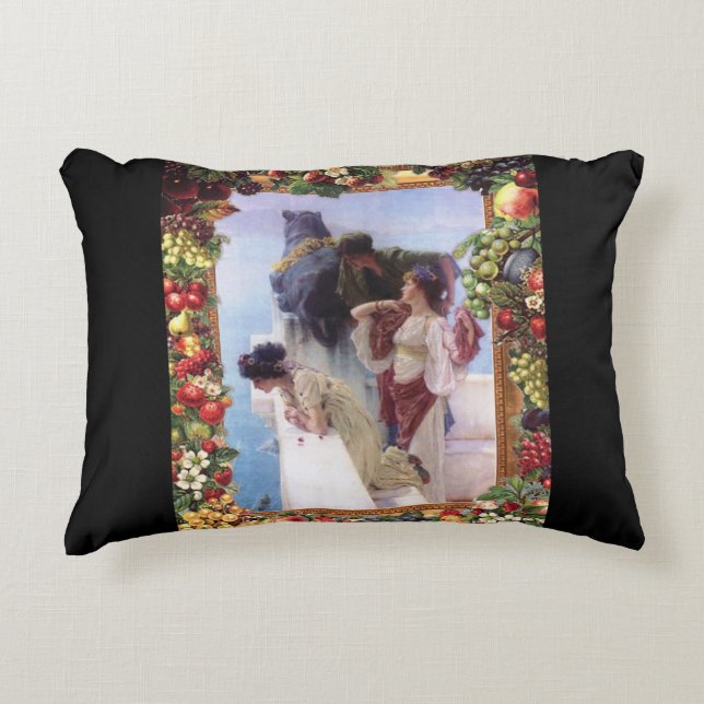 Collage Vintag Retro mit Spitzen und Blume Dekokissen (Vorderseite)