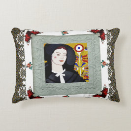 Collage Vintag Retro mit Spitzen und Blume Dekokissen