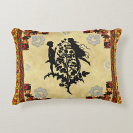 Collage Vintag Retro mit Spitzen und Blume Dekokissen