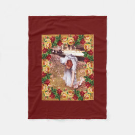 Collage Vintag Retro mit Spitzen und Blume Fleecedecke