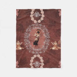 Collage Vintag Retro mit Spitzen und Blume Fleecedecke