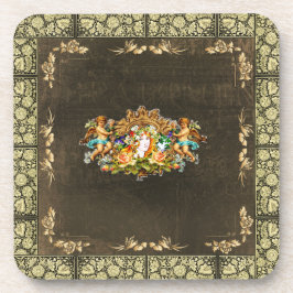 Collage Vintag Retro mit Spitzen und Blume Getränkeuntersetzer