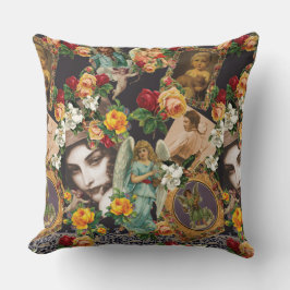 Collage Vintag Retro mit Spitzen und Blume Kissen