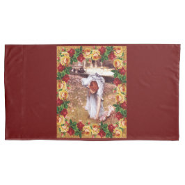 Collage Vintag Retro mit Spitzen und Blume Kissenbezug