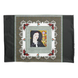 Collage Vintag Retro mit Spitzen und Blume Kissenbezug