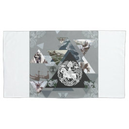 Collage Vintag Retro mit Spitzen und Blume Kissenbezug