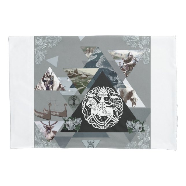 Collage Vintag Retro mit Spitzen und Blume Kissenbezug (Vorderseite-Links)