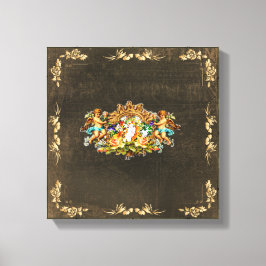 Collage Vintag Retro mit Spitzen und Blume Leinwanddruck