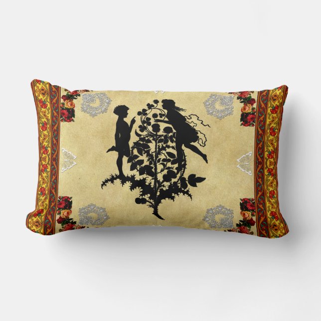 Collage Vintag Retro mit Spitzen und Blume Lendenkissen (Vorderseite)