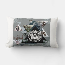 Collage Vintag Retro mit Spitzen und Blume Lendenkissen