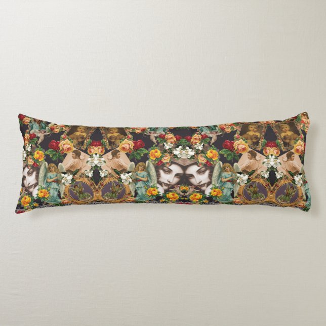 Collage Vintag Retro mit Spitzen und Blume Seitenschläferkissen (Vorderseite)