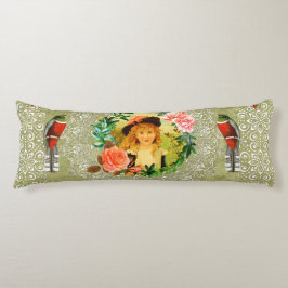 Collage Vintag Retro mit Spitzen und Blume Seitenschläferkissen