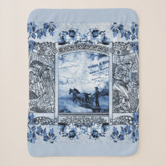 Collage Vintag Retro mit Spitzen und Blume Sherpadecke