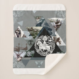 Collage Vintag Retro mit Spitzen und Blume Sherpadecke