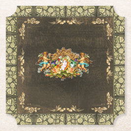 Collage Vintag Retro mit Spitzen und Blume Untersetzer