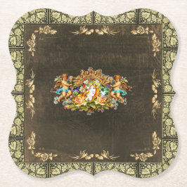 Collage Vintag Retro mit Spitzen und Blume Untersetzer