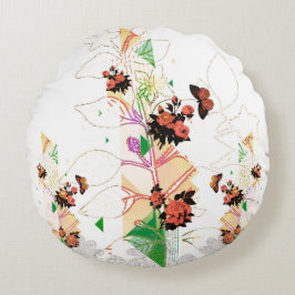 Collage Vintag Rundes Kissen