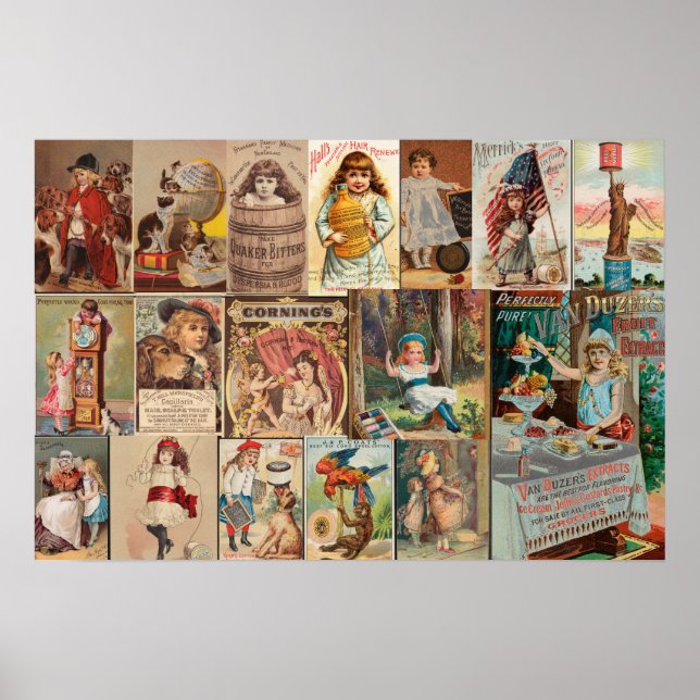 Collage Vintage Kunstwerbung I Poster (Vorne)