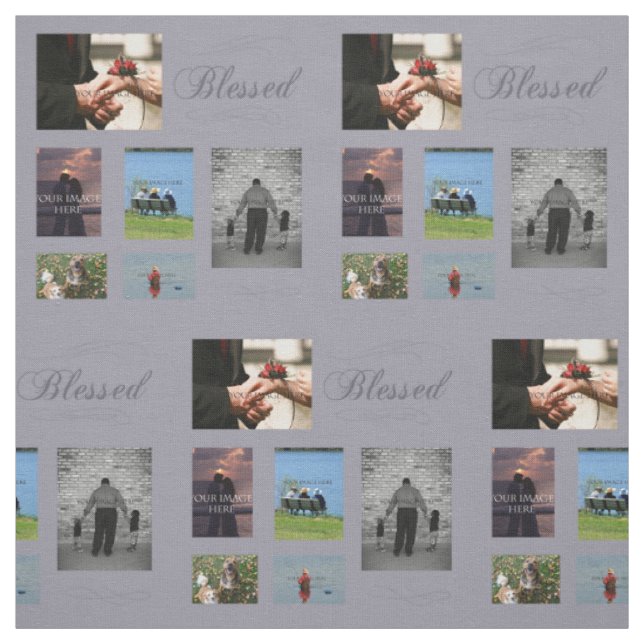 Collage von gesegneten Fotos Stoff (Muster)