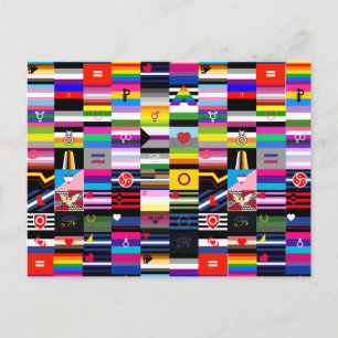 Collage von Pride-Flaggen Postkarte