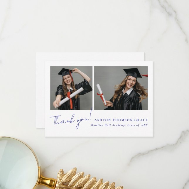 Collage von zwei Fotos modernes Design Dankeskarte (Vorderseite/Rückseite Beispiel)