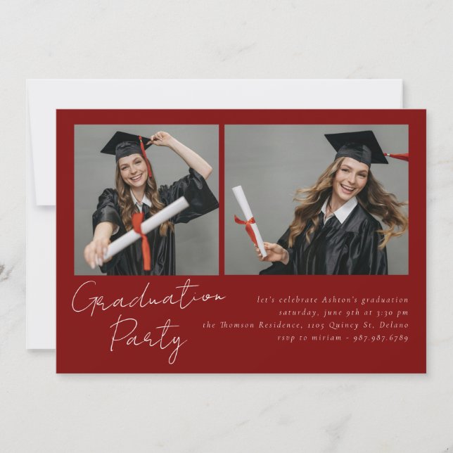 Collage von zwei Fotos modernes Design Einladung (Vorderseite)