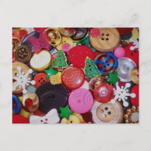 Collage with Christmas Tree Buttons Feiertagspostkarte