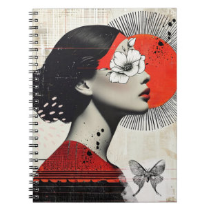 Collage with Moth Notebook Notizblock