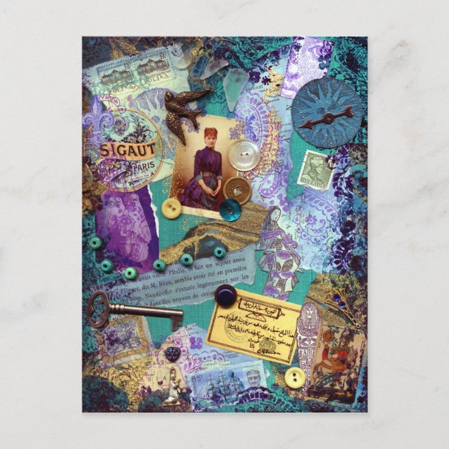 Collaged Postcard - Souvenirs Postkarte (Vorderseite)