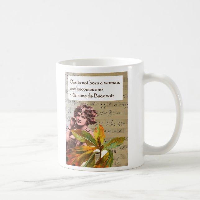 Collagen-Tasse Simone de Beauvoir Quote Kaffeetasse (Rechts)