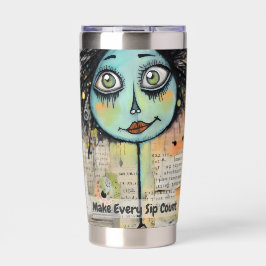 Collagen von Green mit Augen Art 2 Thermobecher