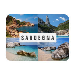 Collagenandenken mit vier Foto Sardinien-Stränden Magnet