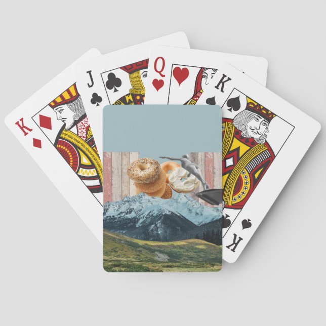Collagierte Retro-Karten Spielkarten (Rückseite)