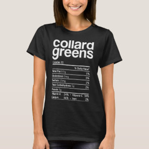 Collard Grüntöne Nutrition Facts Funny Erntedank T-Shirt