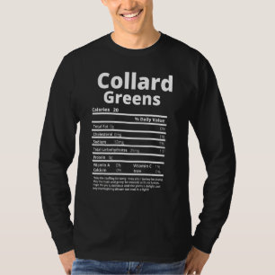 Collard Grüntöne Nutrition Facts Funny Erntedank T-Shirt