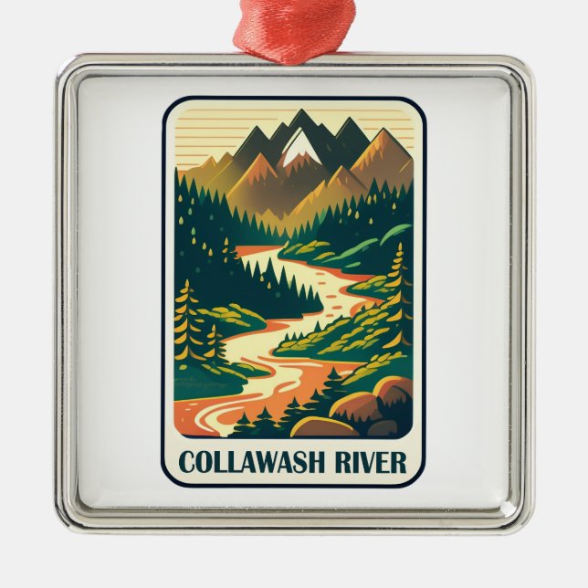 Collawash River Oregon Farben Ornament Aus Metall (Vorne)