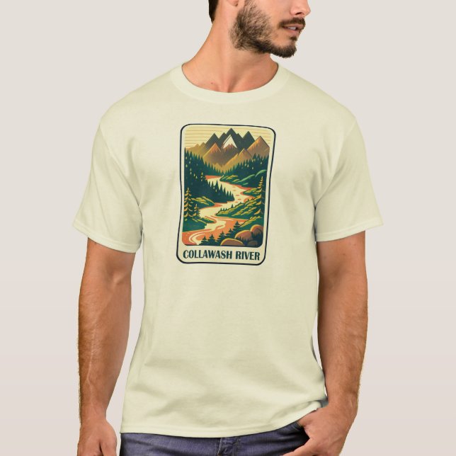 Collawash River Oregon Farben T-Shirt (Vorderseite)