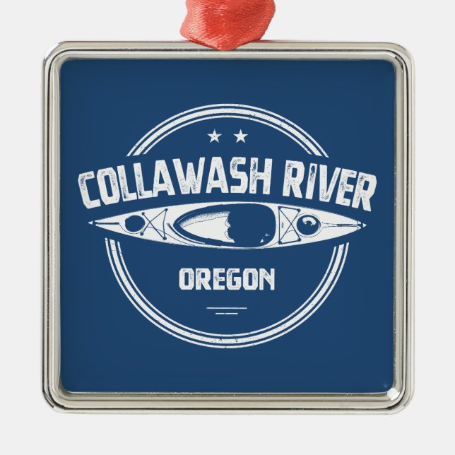 Collawash River Oregon Kajaking Ornament Aus Metall (Vorne)