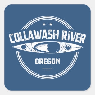 Collawash River Oregon Kajaking Quadratischer Aufkleber