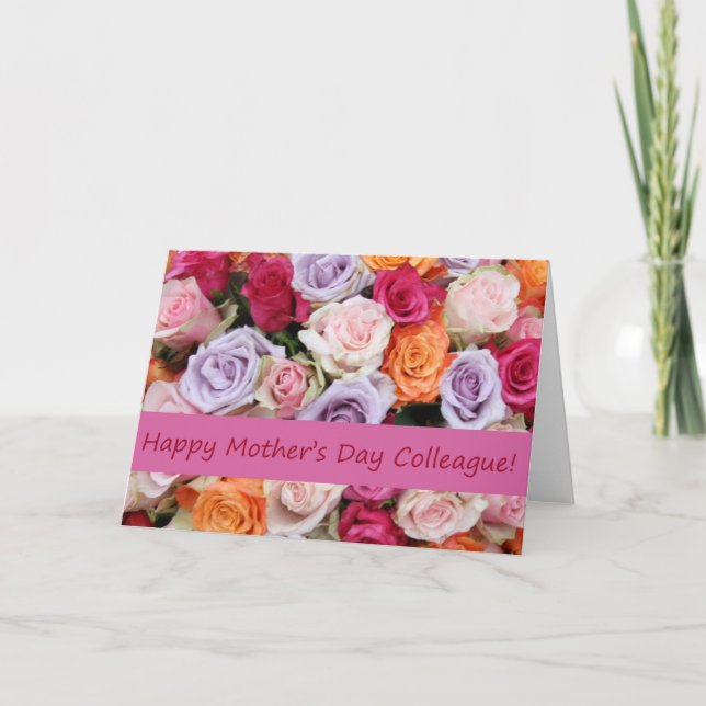Colleague Mother Day Rose Card Karte (Vorderseite)