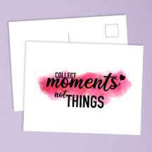 "Collect Moments"-Zitat-Postkarte