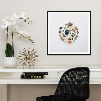 Collected Gemstones Rocks Crystals Glam Art Print Poster