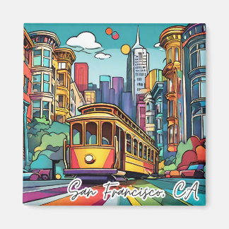 Collectiable Funky City Magnet - San Francisco