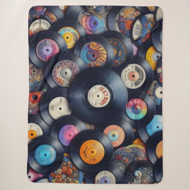 Collection Vinyl Record Pattern 80s Retro Spectrum Sherpadecke (Vorderseite)