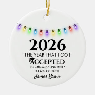 College-Aufnahme-Ornament, College-Ornamente, Keramik Ornament