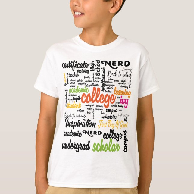 College Education Word Cloud patterns T-Shirt (Vorderseite)