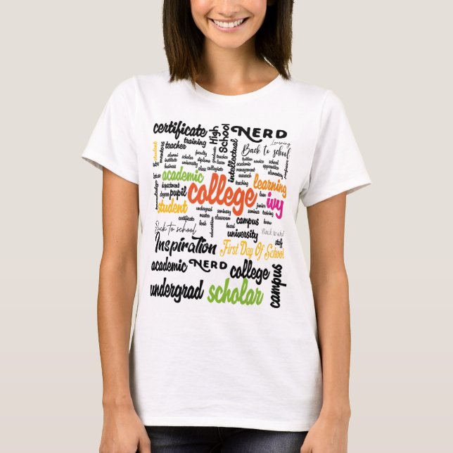 College Education Word Cloud patterns T-Shirt (Vorderseite)